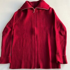 Red zipper cardigan. Size S.